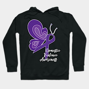 DOMESTIC VIOLENCE AWARENESS ABUSE PURPLE RIBBON BUTTERFLY Hoodie